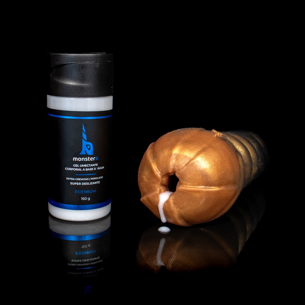 Masturbador masculino de luxo da Monster D com textura provocante e dupla entrada